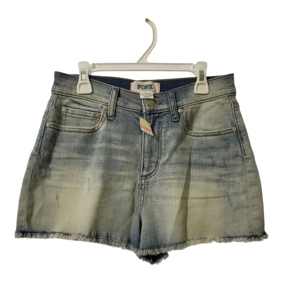 PINK Victoria's Secret Pants - 💕Pink Victoria’s Secret high waist Distressed Denim shorts Womens Size 4 New